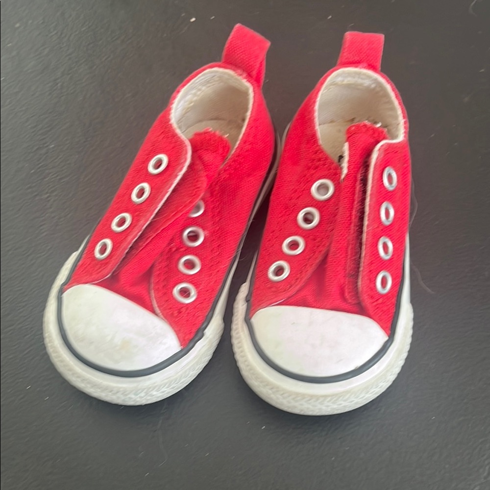 Kids Red Canvas Sneakers